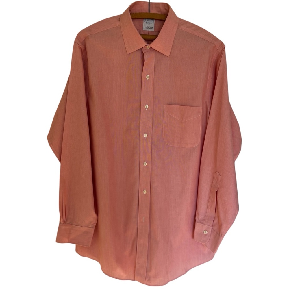 Brooks Brothers Classic Salmon Dress Shirt Slim Fit 16-33
